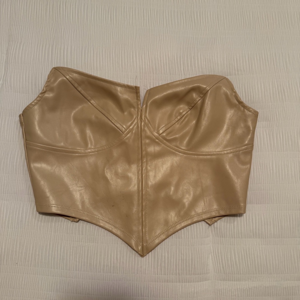 Women's Tan Leather Top